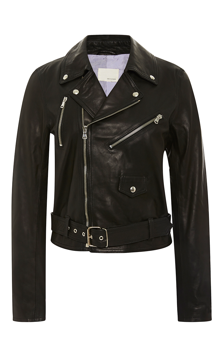 Band of outsiders Mult-Zip Leather Moto Jacket in Black | Lyst