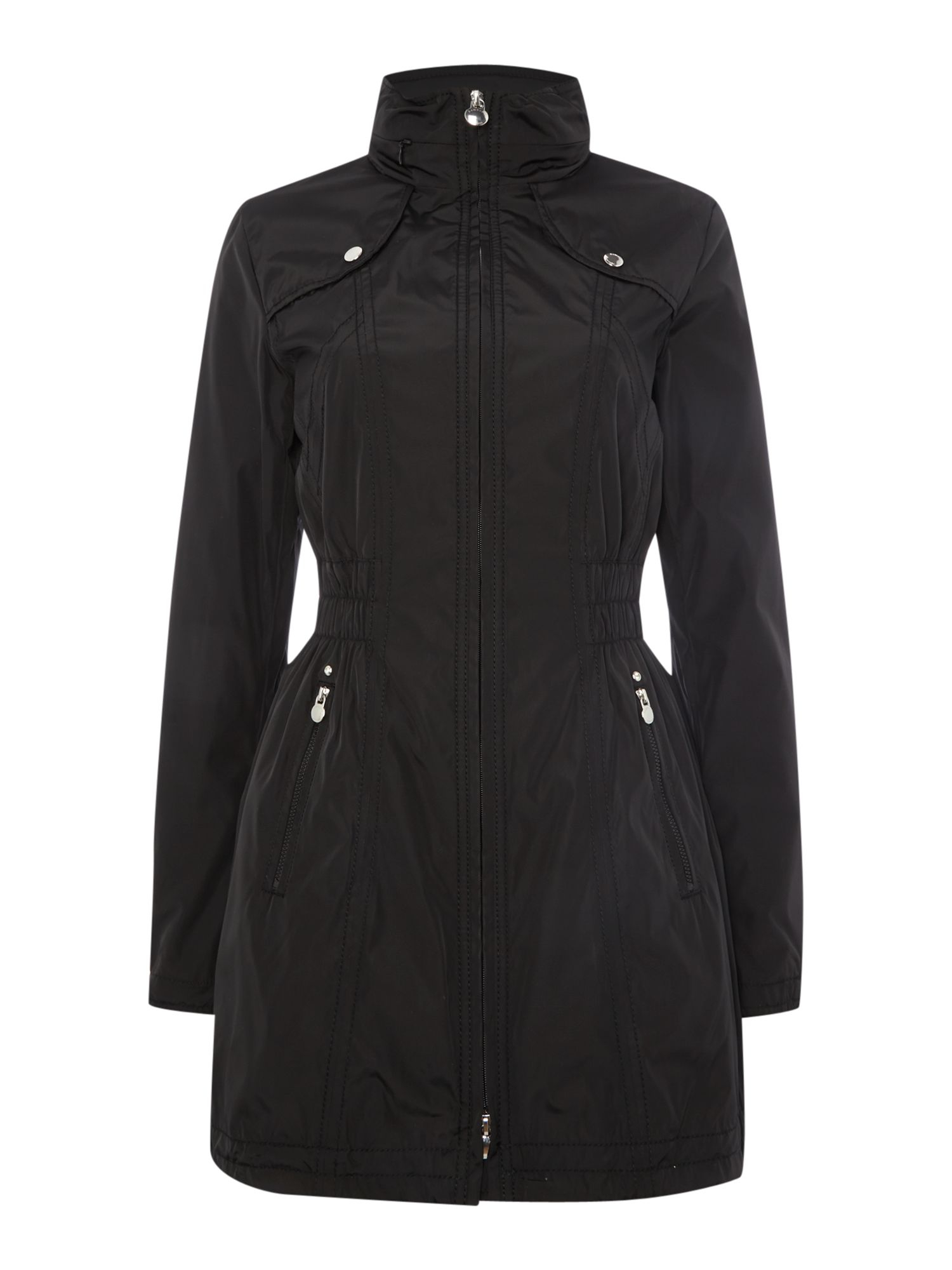 Dawn Levy Windbreaker Jacket With Hidden Hood in Black | Lyst