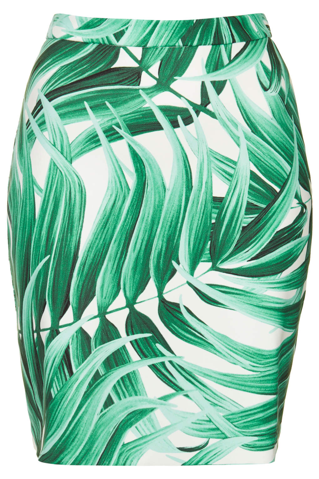 Lyst - Topshop Tropical Leaf Print Pencil Skirt in Green