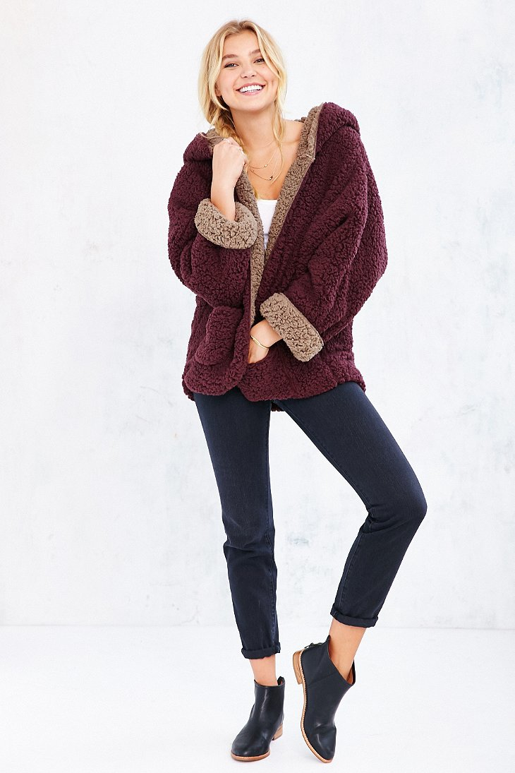 urban outfitters reversible fuzzy jacket