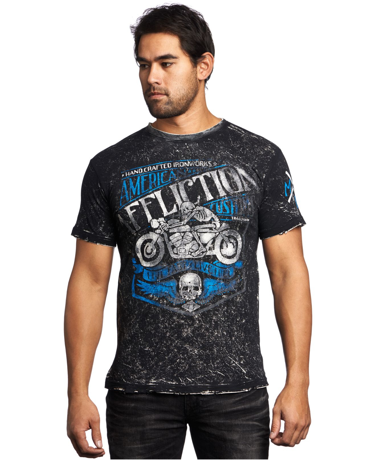 Affliction Reversible Motor Oil T-shirt in Black for Men | Lyst