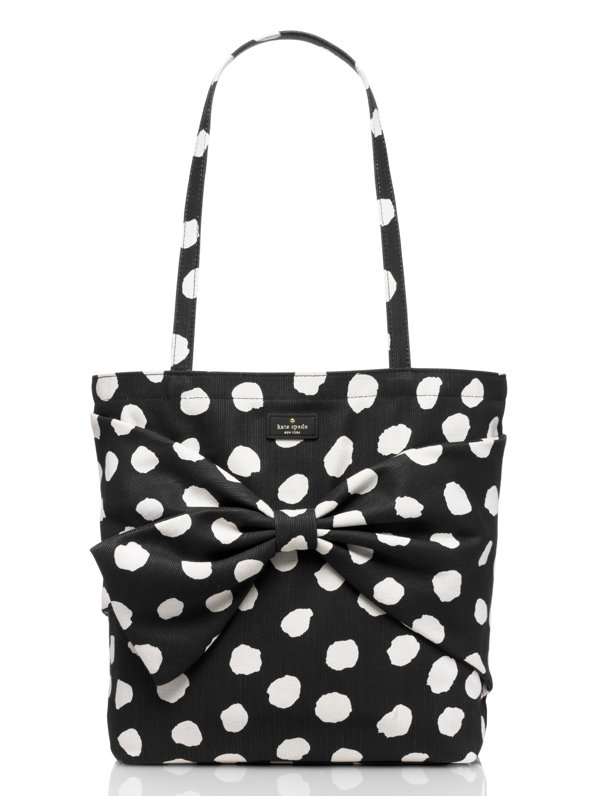 Kate Spade On Purpose Canvas Tote in Black Dot (White) Lyst
