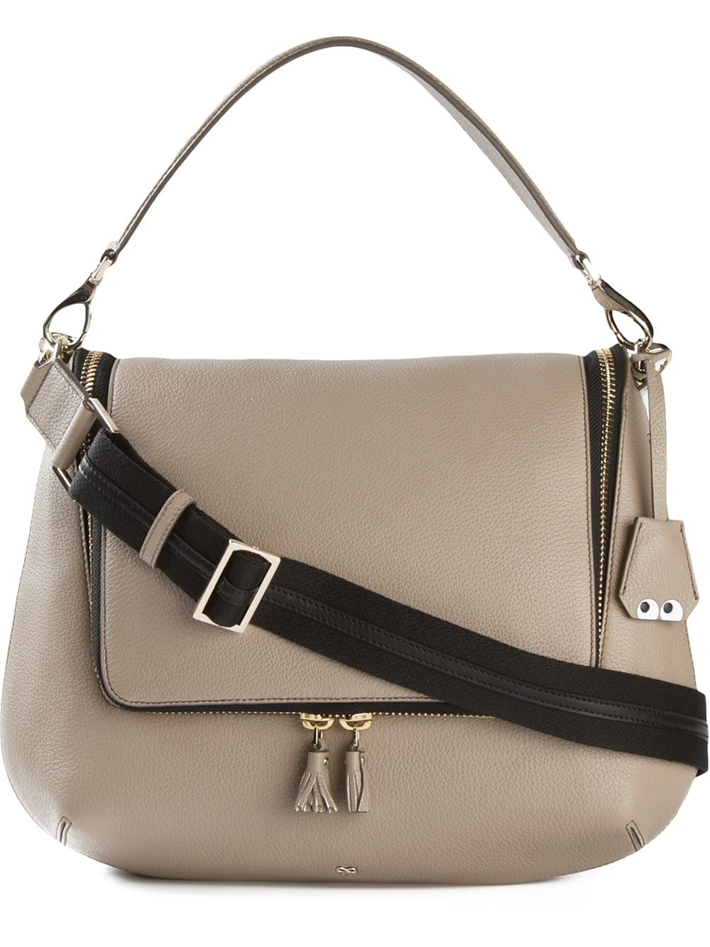 Anya Hindmarch Maxi Zip Calf-Leather Cross-Body Bag in Grey (Gray 