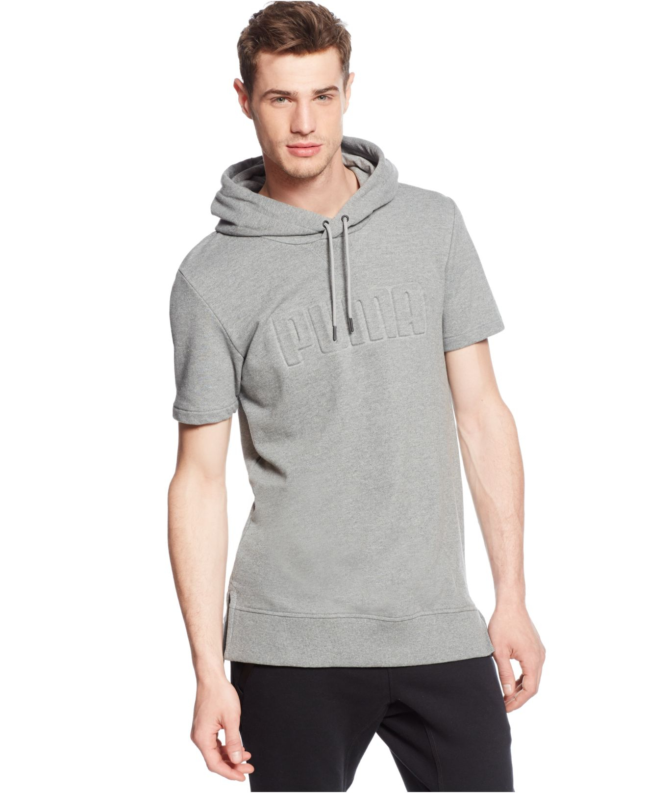 short sleeve grey hoodie