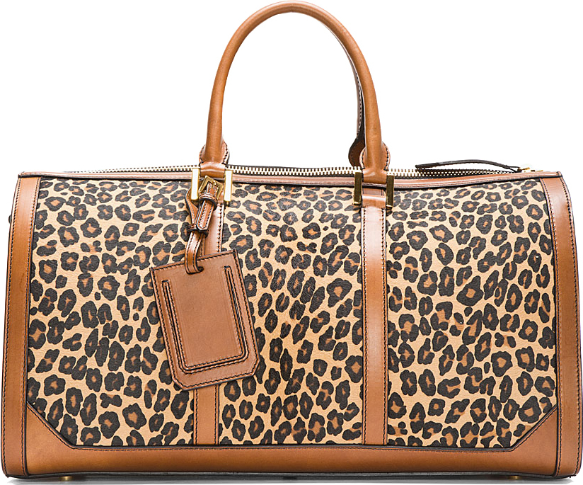 Lyst Burberry Prorsum Tan Leopard Print Calf_hair House Check Duffle