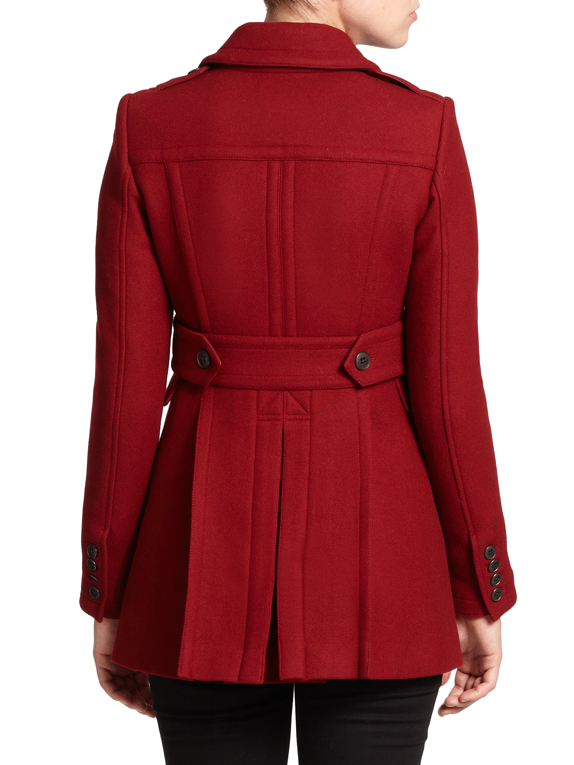 burberry women's wool cashmere pea coat