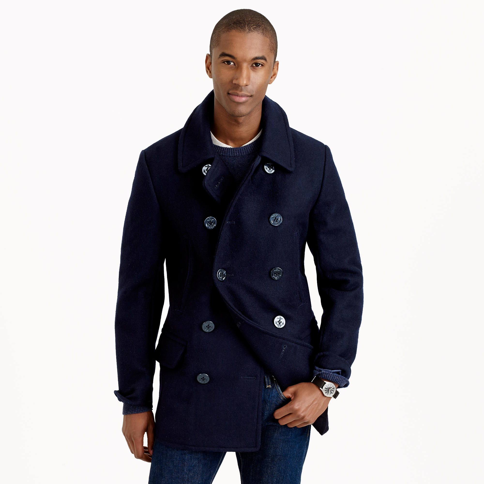 j crew navy coat