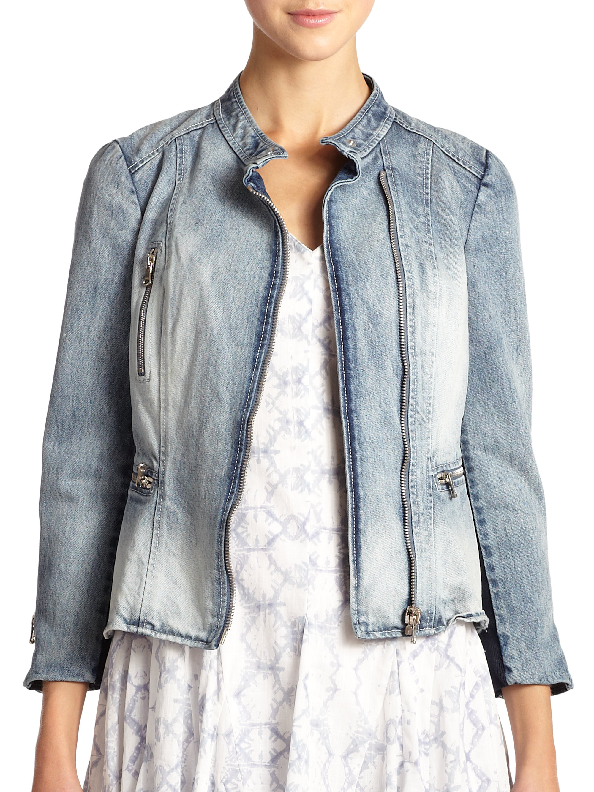 rebecca taylor denim peplum jacket