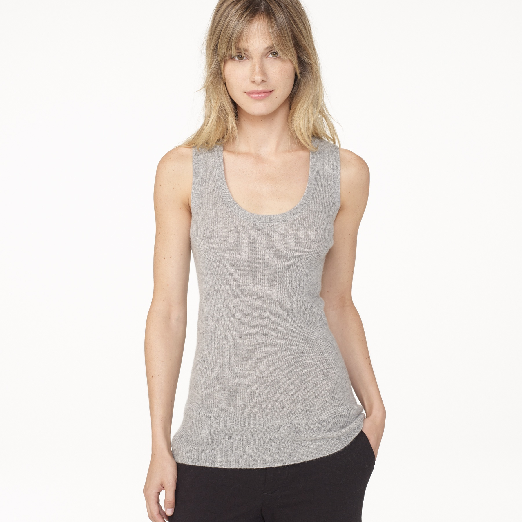 Lyst - James Perse Cashmere Ribbed Tank in Gray