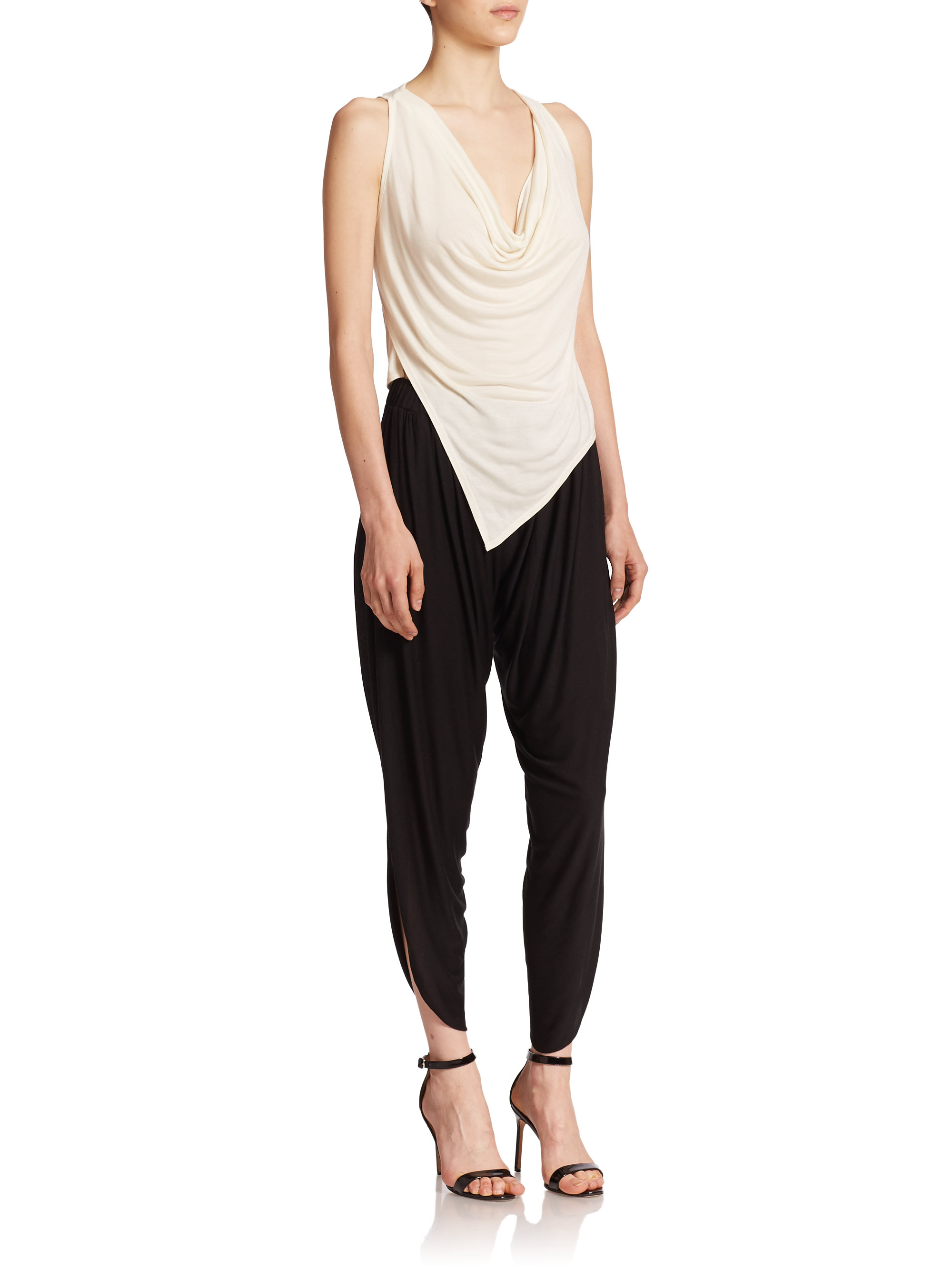black side split pants