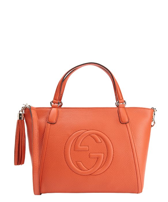 Lyst - Gucci Orange Leather &#39;soho&#39; Convertible Top Handle Bag in Pink