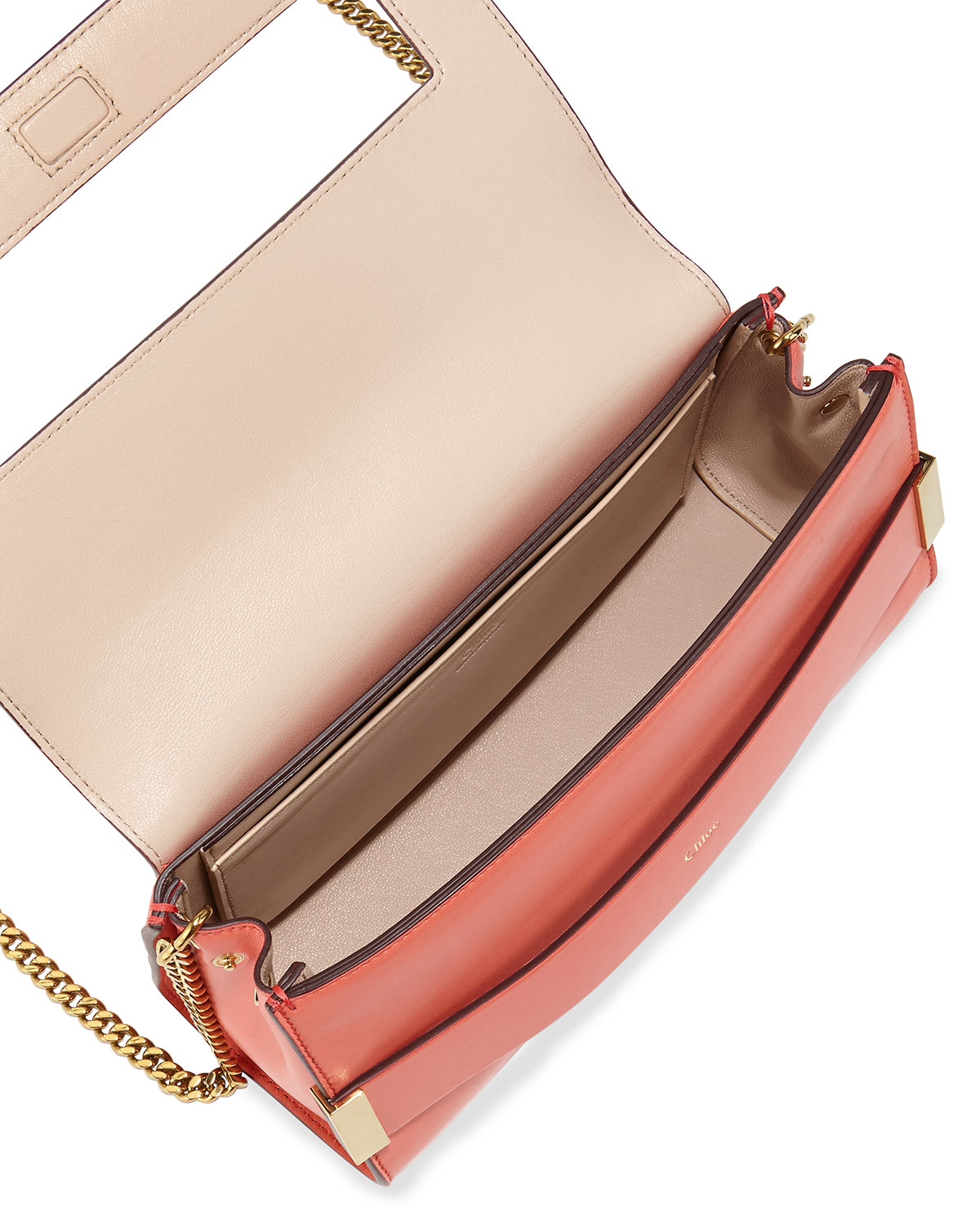 Chloé Elle Clutch Bag With Shoulder Strap in Coral (Pink) - Lyst