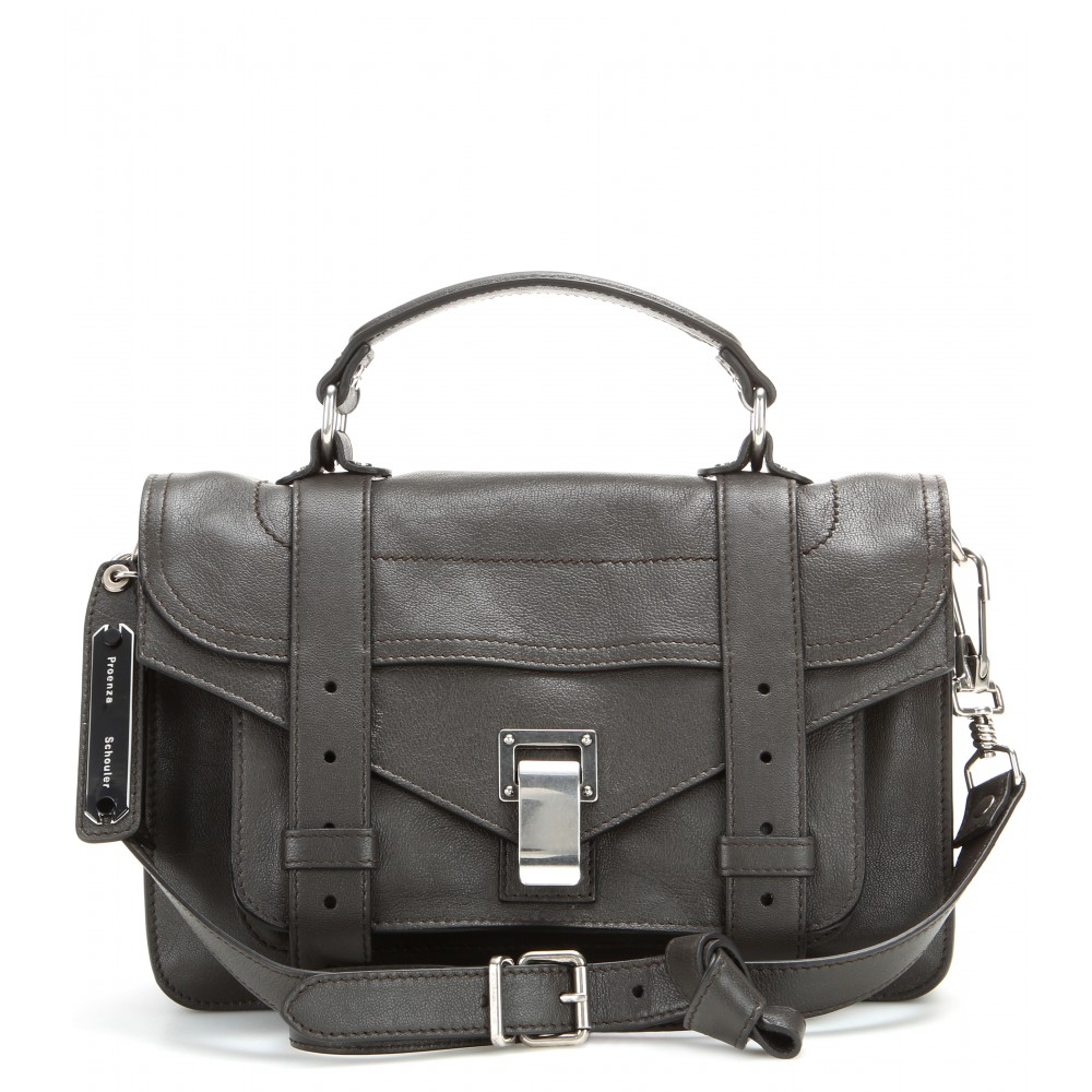 Proenza Schouler Ps1 Tiny Leather Shoulder Bag in Grey (Gray) - Lyst