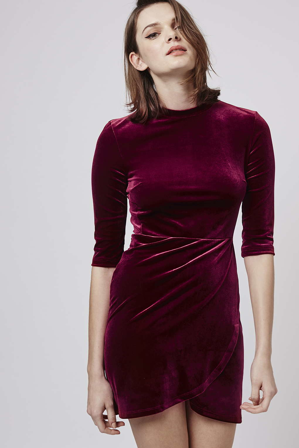 topshop velvet wrap dress
