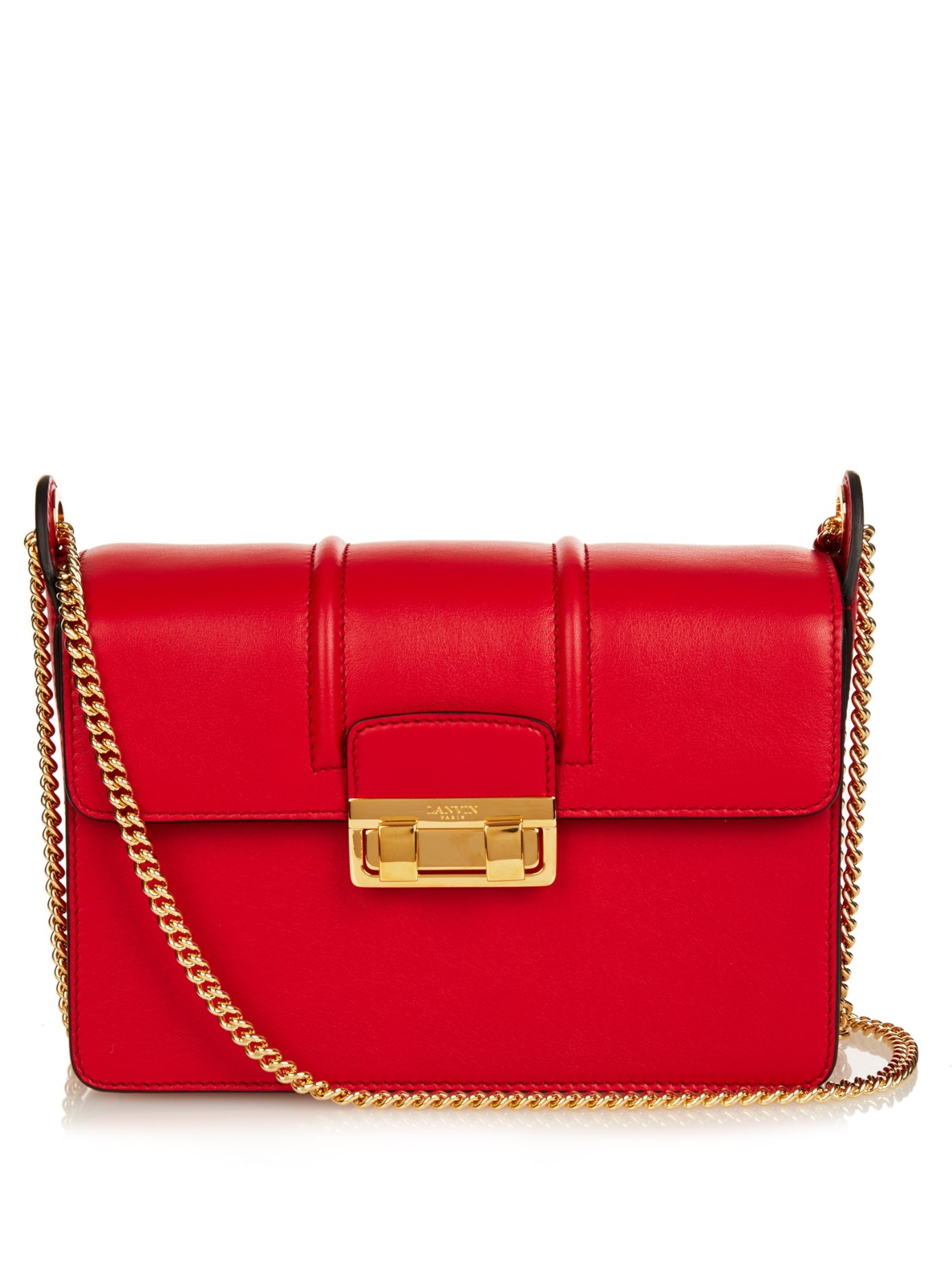 Lyst - Lanvin Jiji Small Leather Shoulder Bag in Red