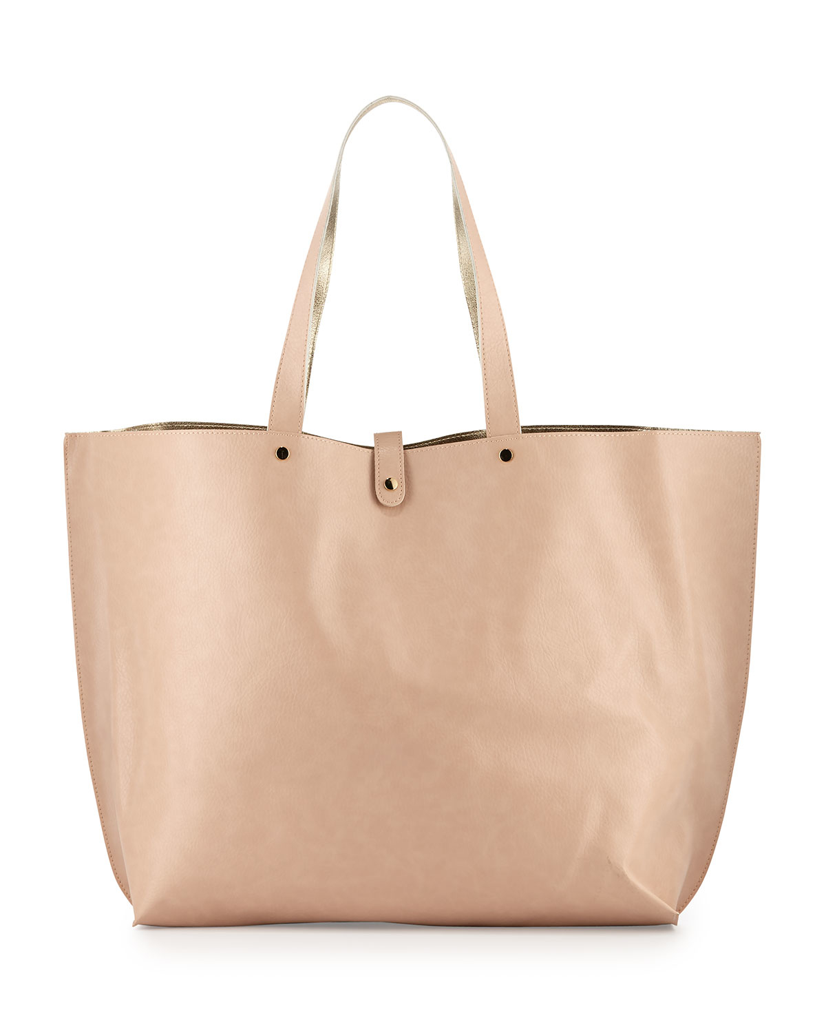 Lyst - Neiman Marcus Large Pebbled Faux-leather Tote Bag in Pink