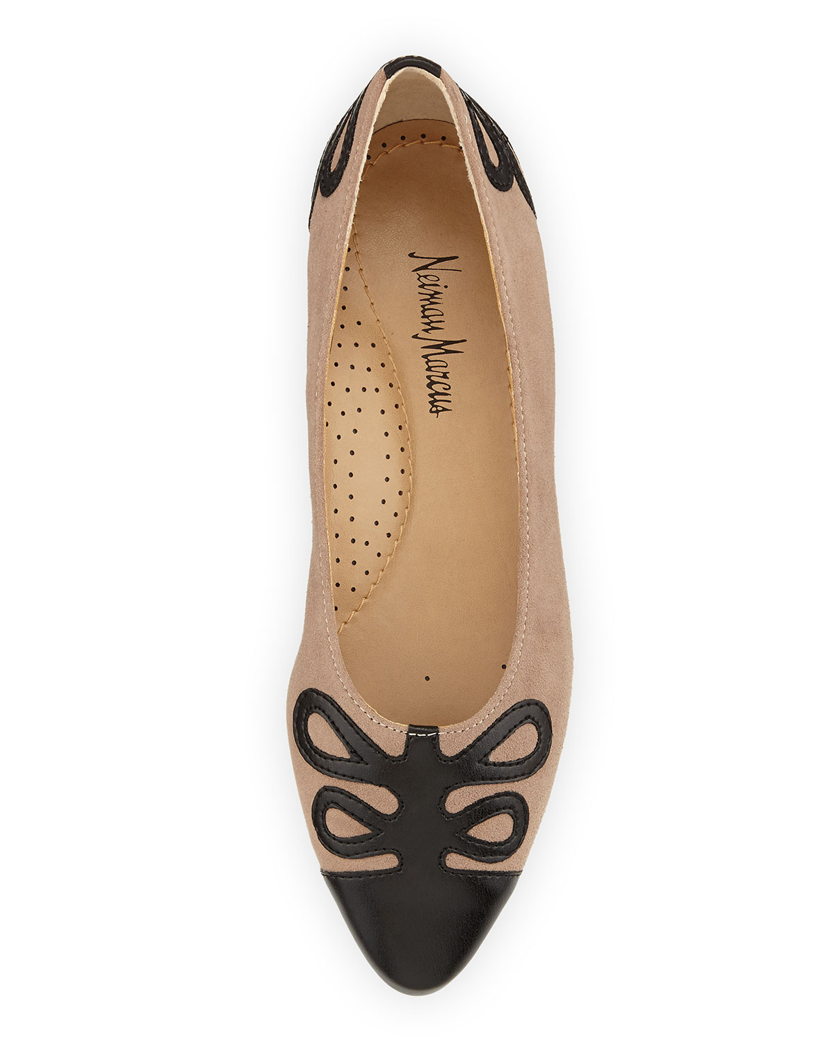 Lyst - Neiman Marcus Garry Loop-Detailed Suede Flat in Brown