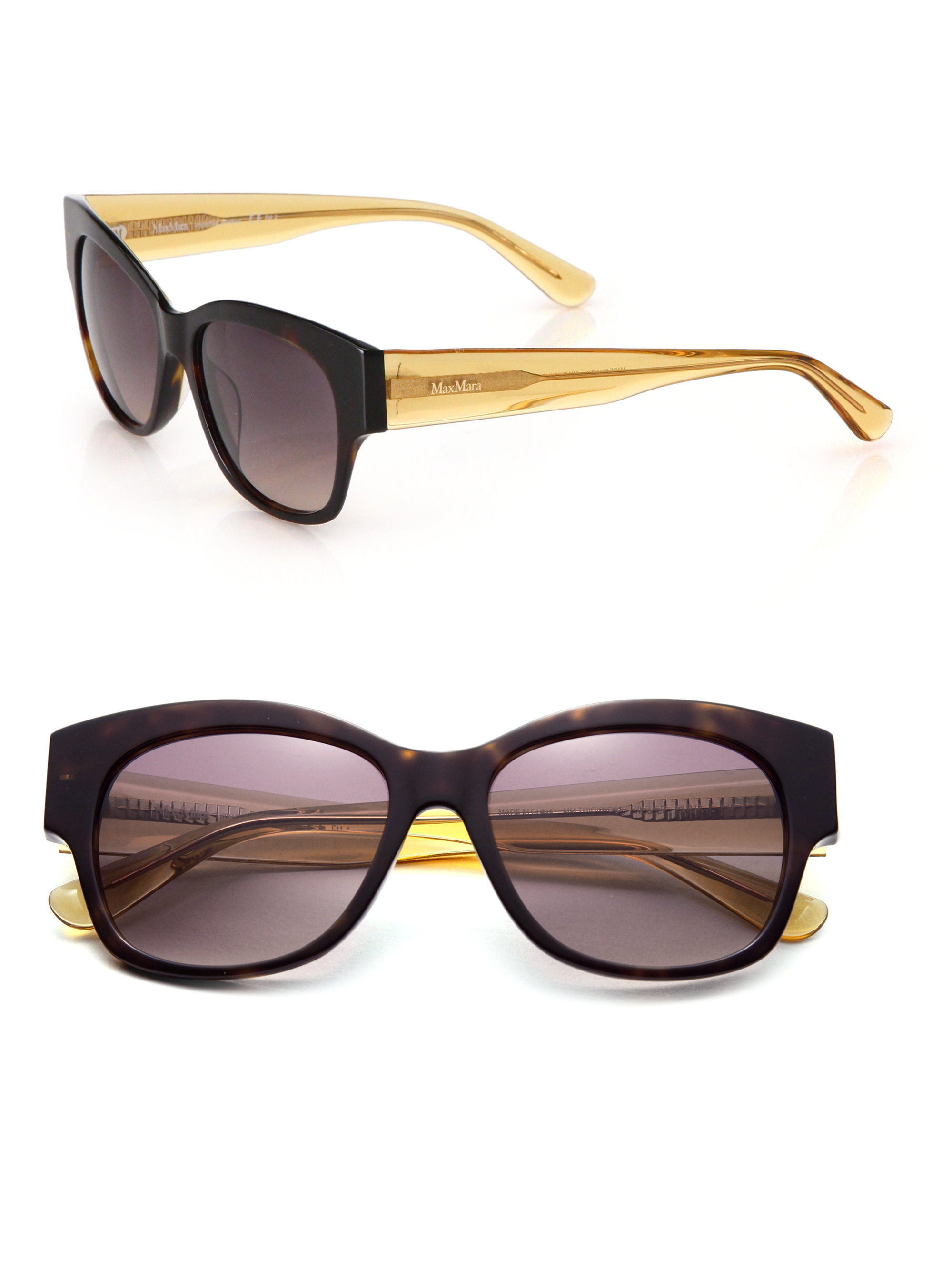Max Mara Thickness 53mm Square Sunglasses in Tan (Brown) - Lyst
