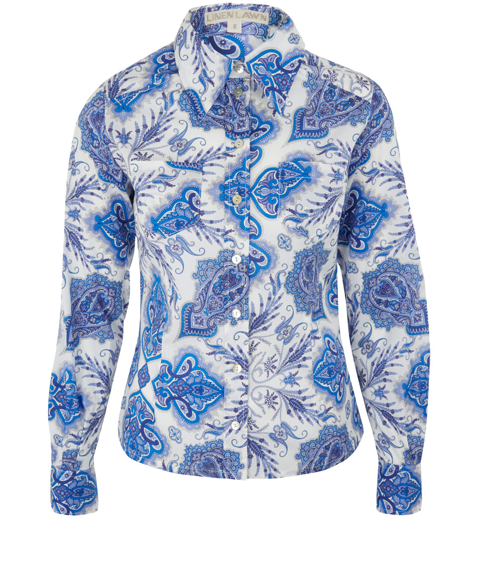Lyst - Liberty Women's Blue Lord Paisley Camille Cotton Shirt in Blue