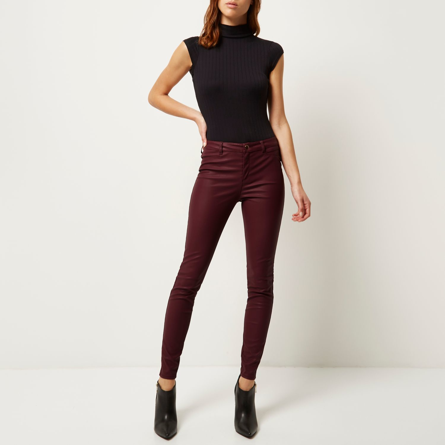 dark red leather pants