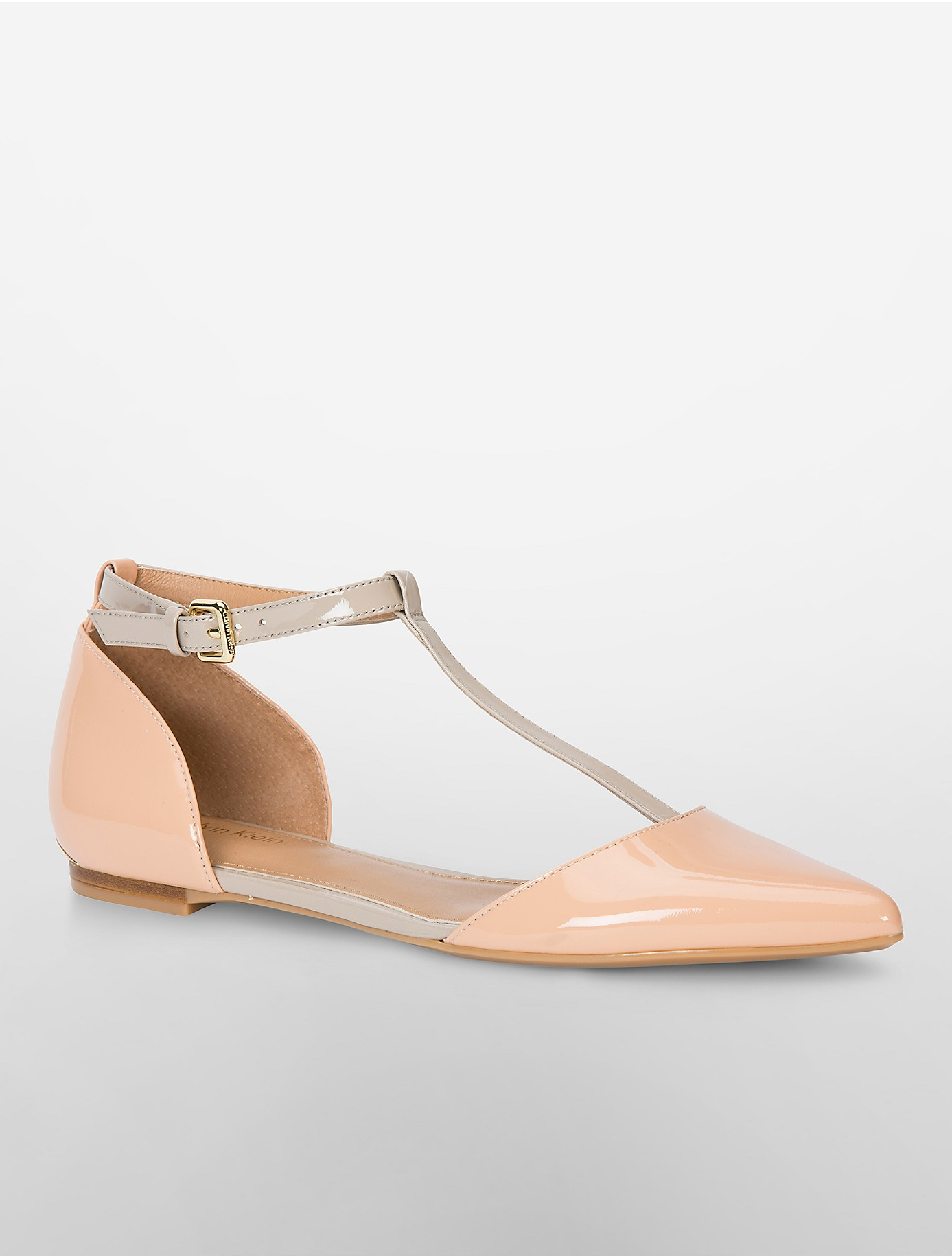 calvin klein ghita t strap flat
