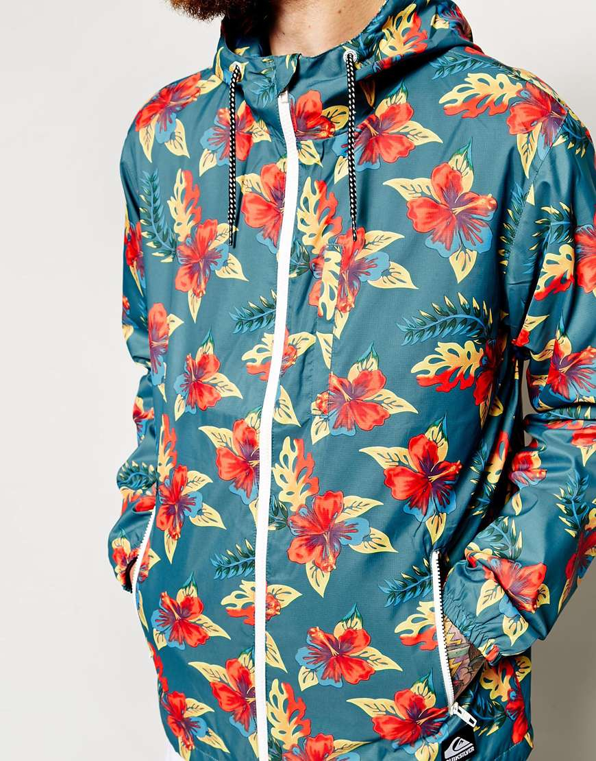 Quiksilver Windbreaker Jacket With Floral Print for Men - Lyst