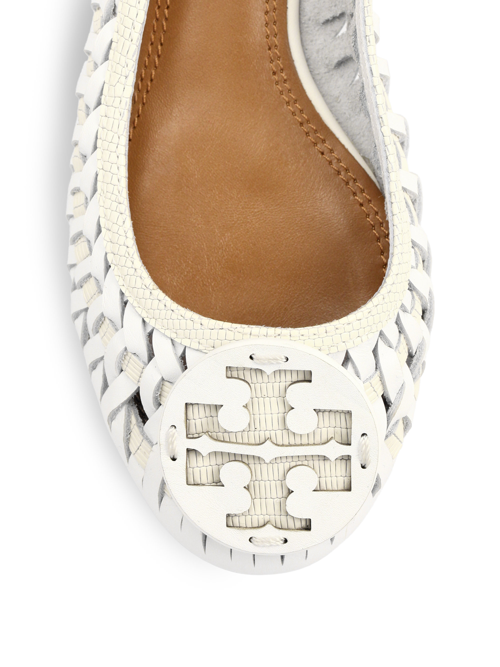 tory burch white flats