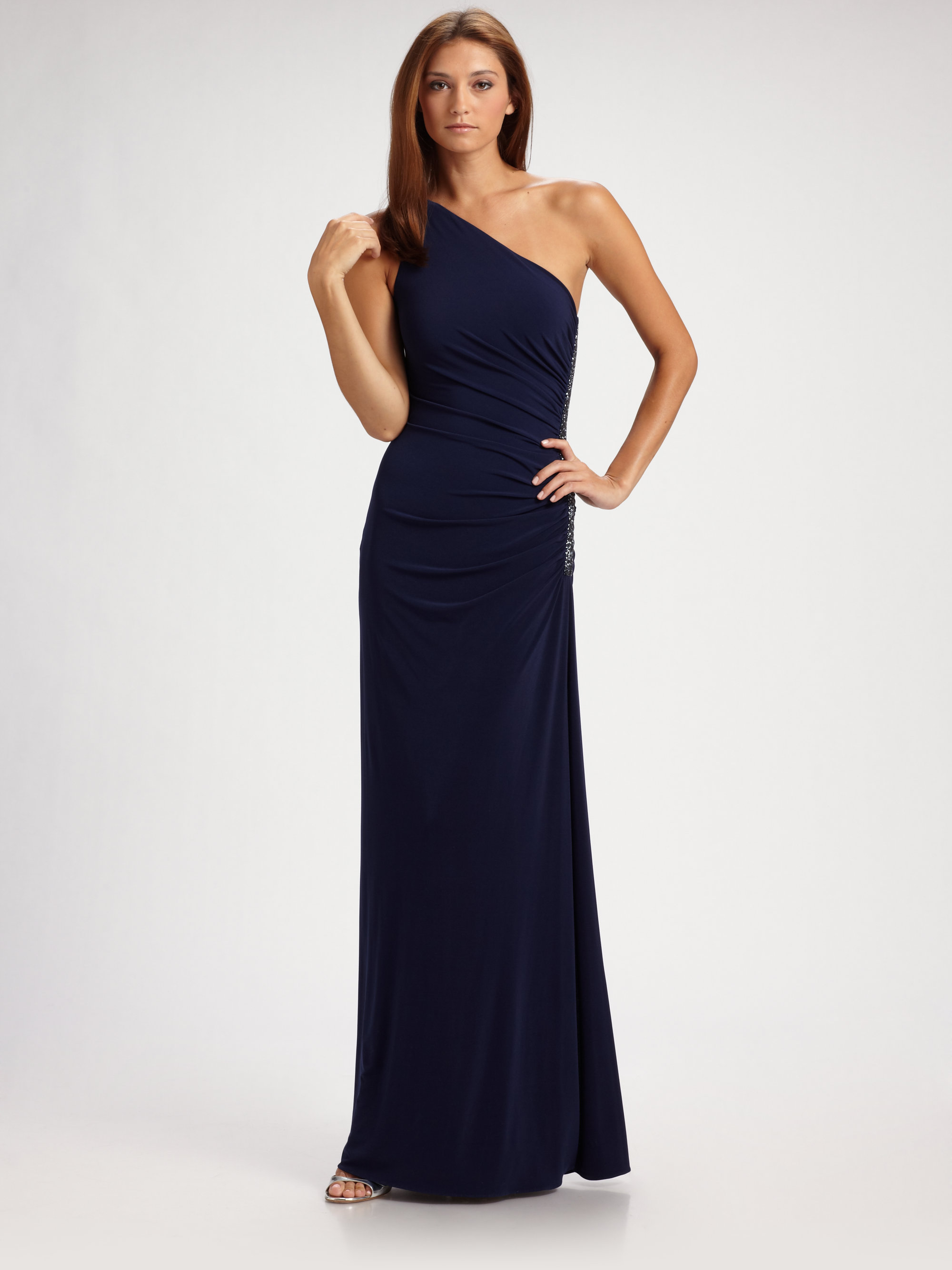Lyst Laundry by shelli segal Oneshoulder Matte Jersey Dress in Blue