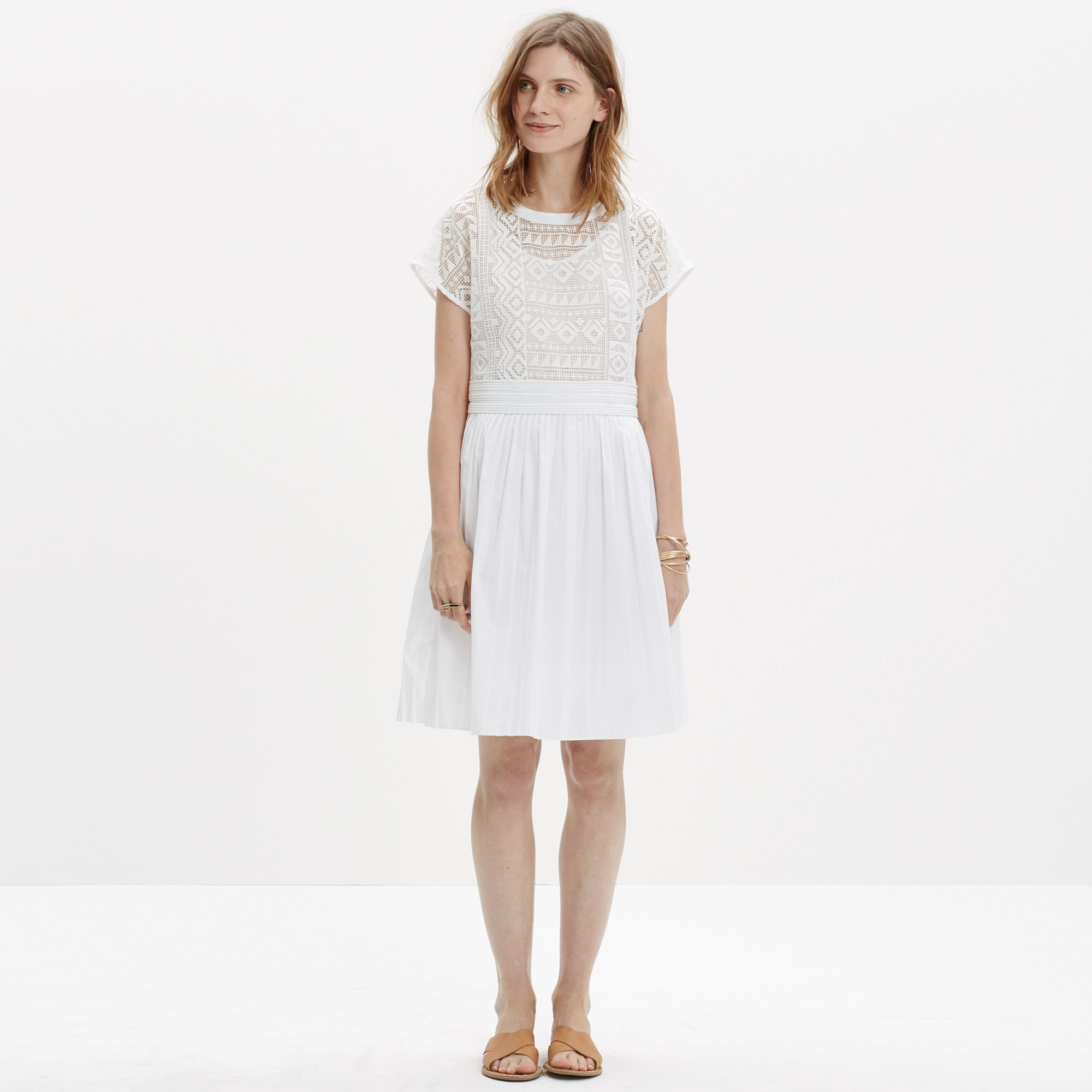 Madewell Geo-lace Eyelet Dress in White - Lyst