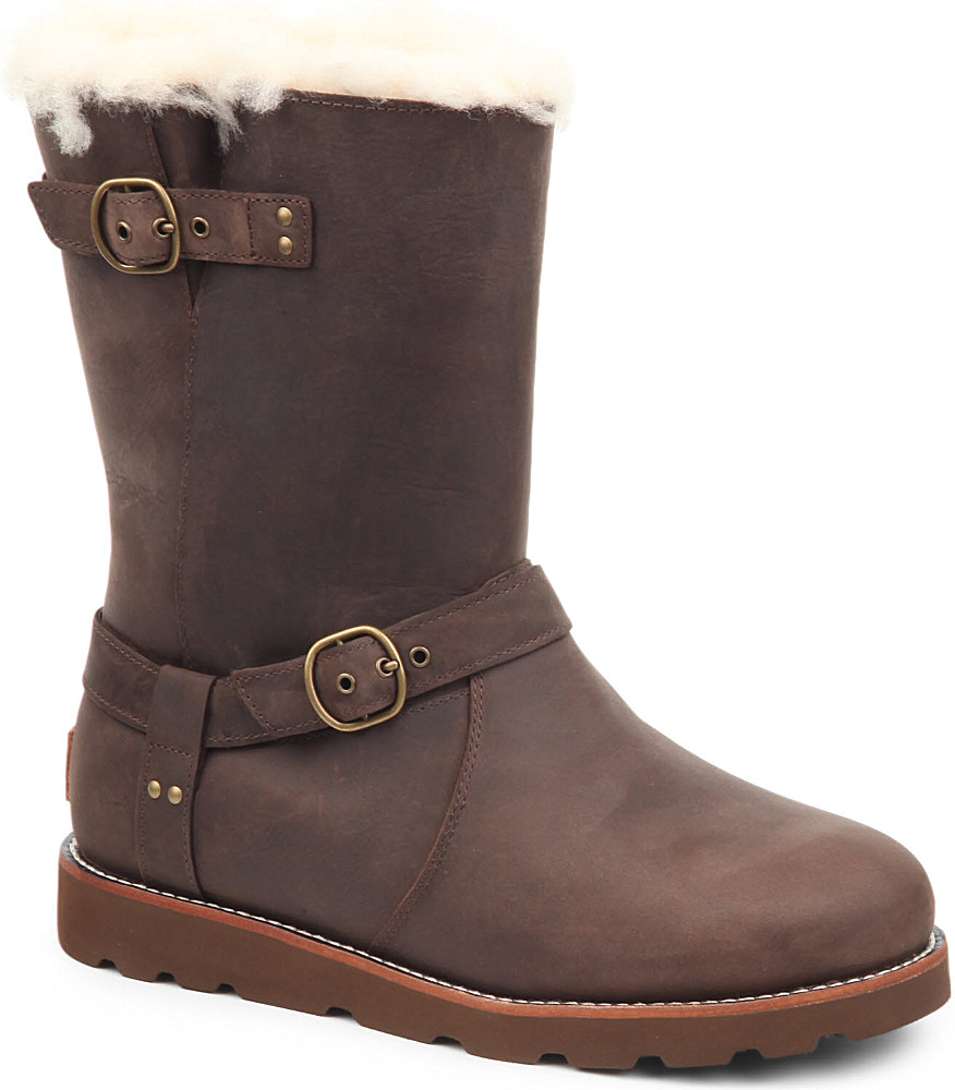 ugg leather fur lined boots