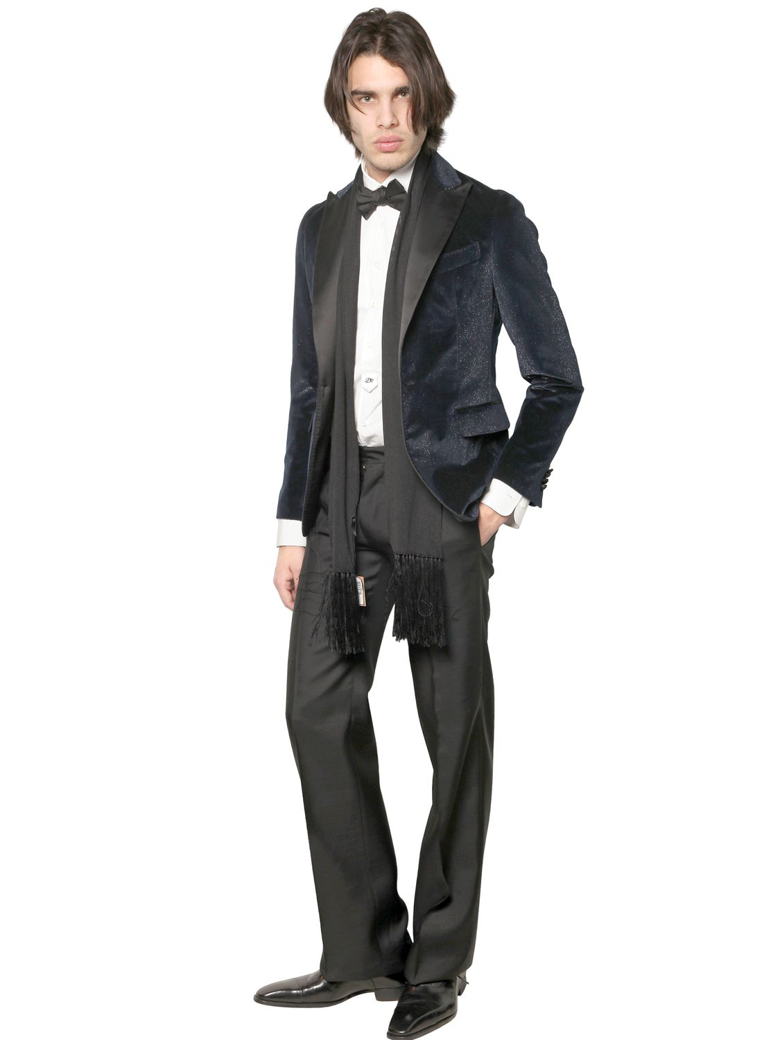 Lyst - Dsquared² Glitter Velvet Tuxedo Jacket in Black for Men