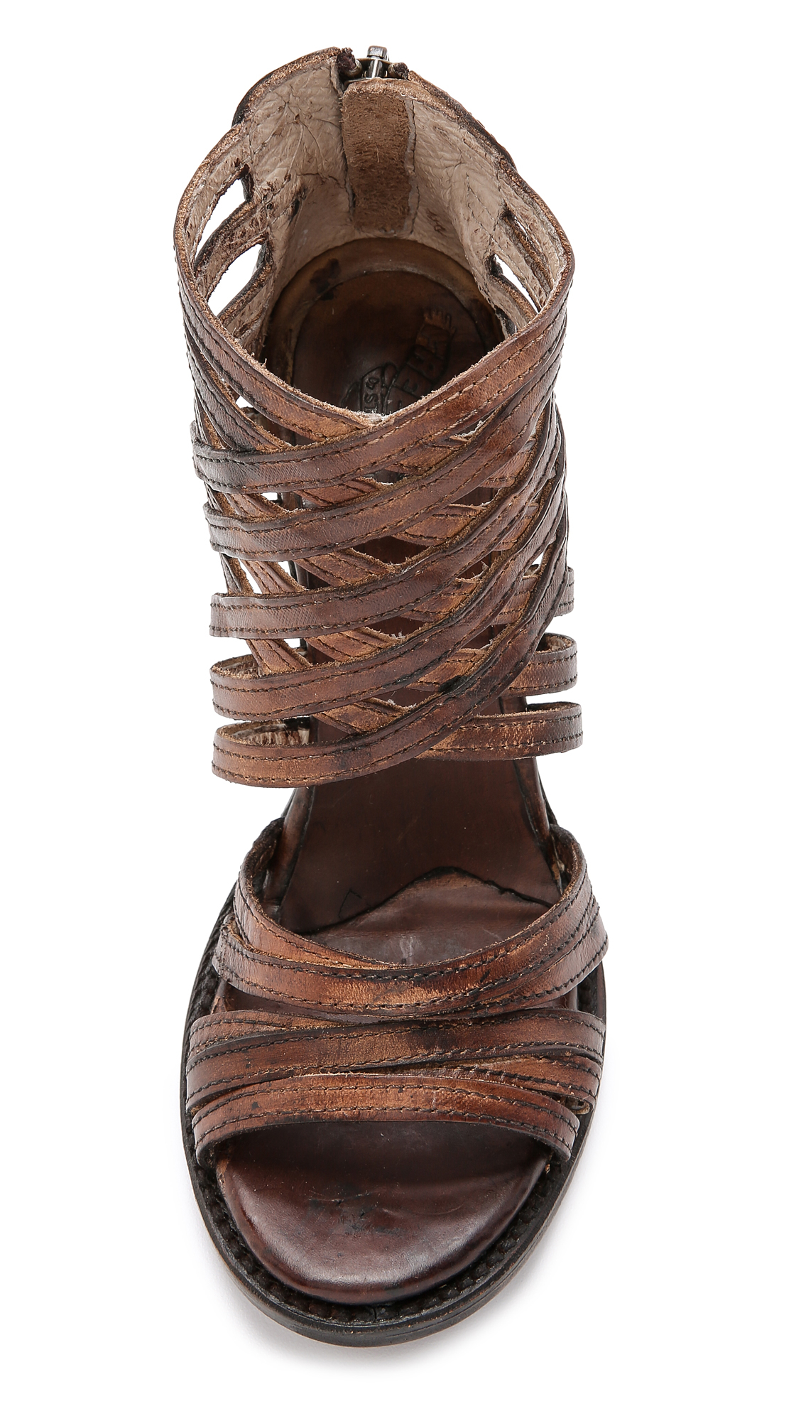 cognac peep toe booties