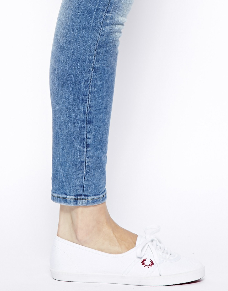 fred perry white & gold aubrey trainers