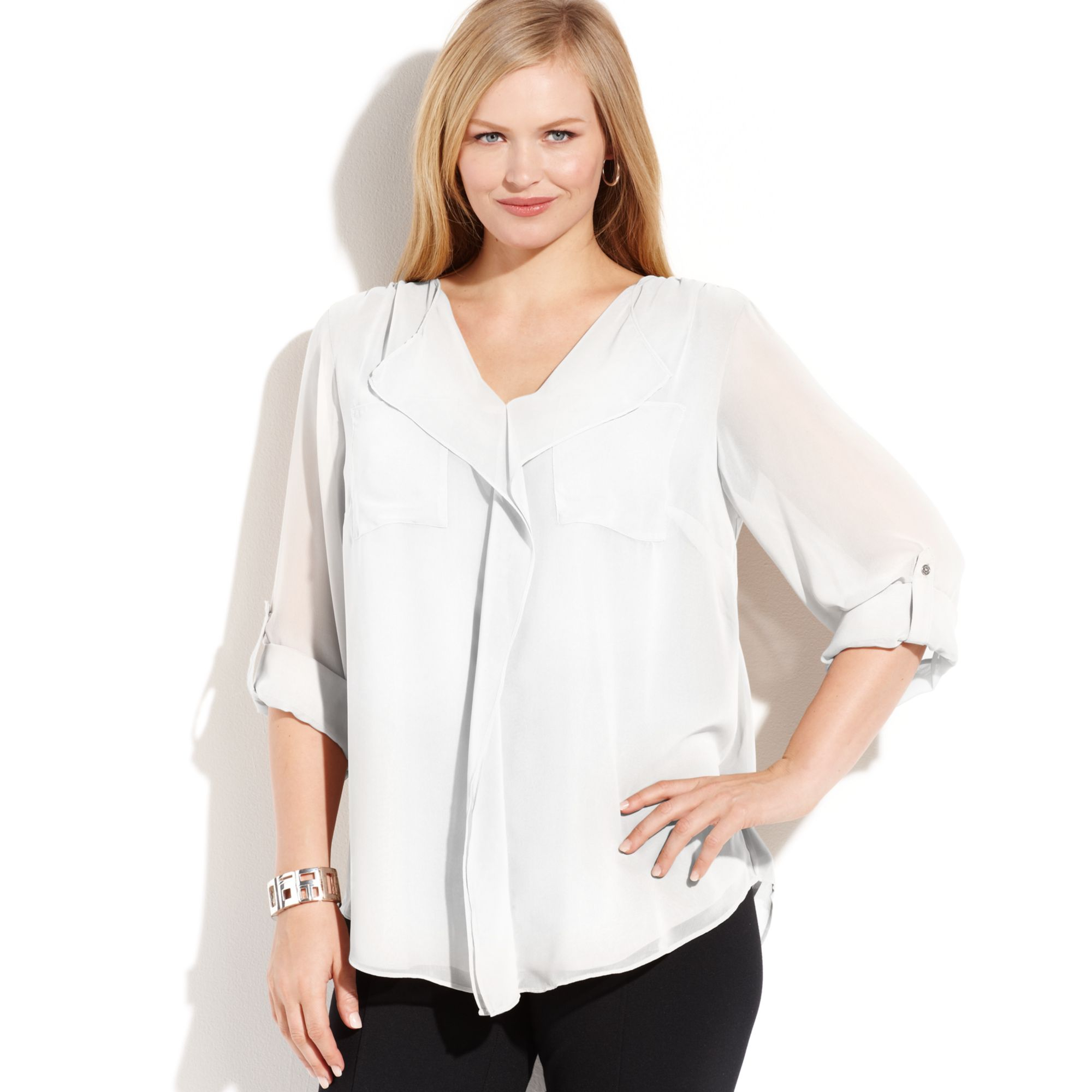 Elegant Plus Size White Blouses - photos and vectors