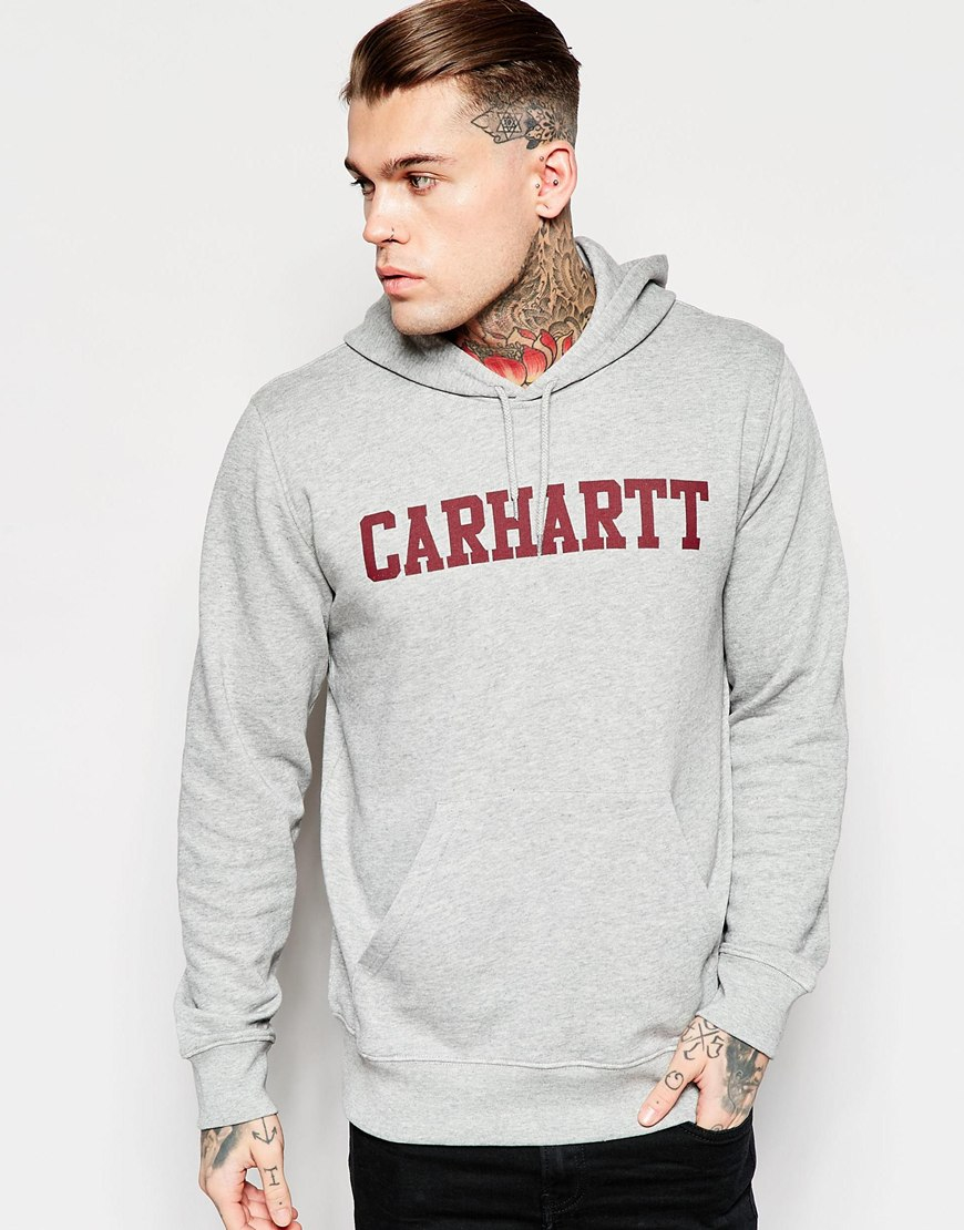 Carhartt WIP Cotton College Hoodie in Gray for Men - Lyst
