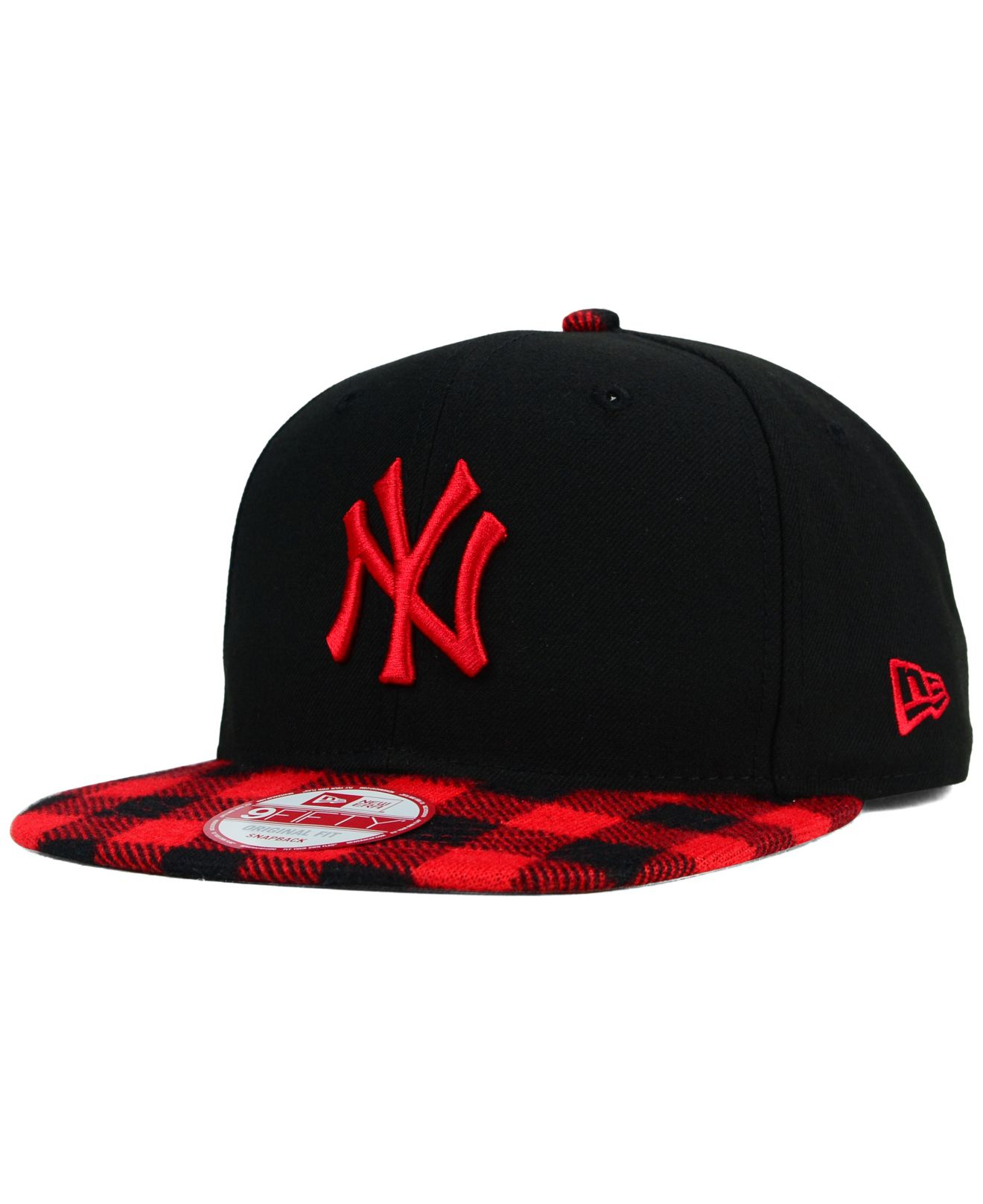 KTZ New York Yankees Premium Plaid 9fifty Snapback Cap in Red for Men ...