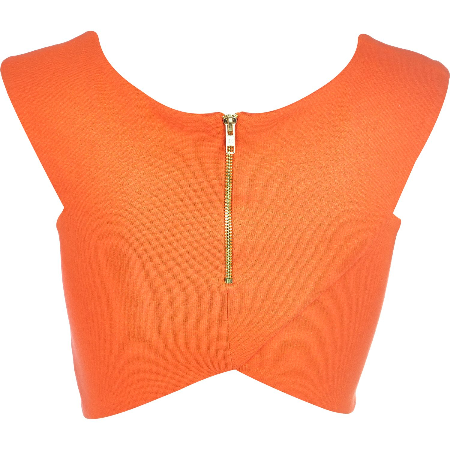 River Island Synthetic Orange Wrap Crop 