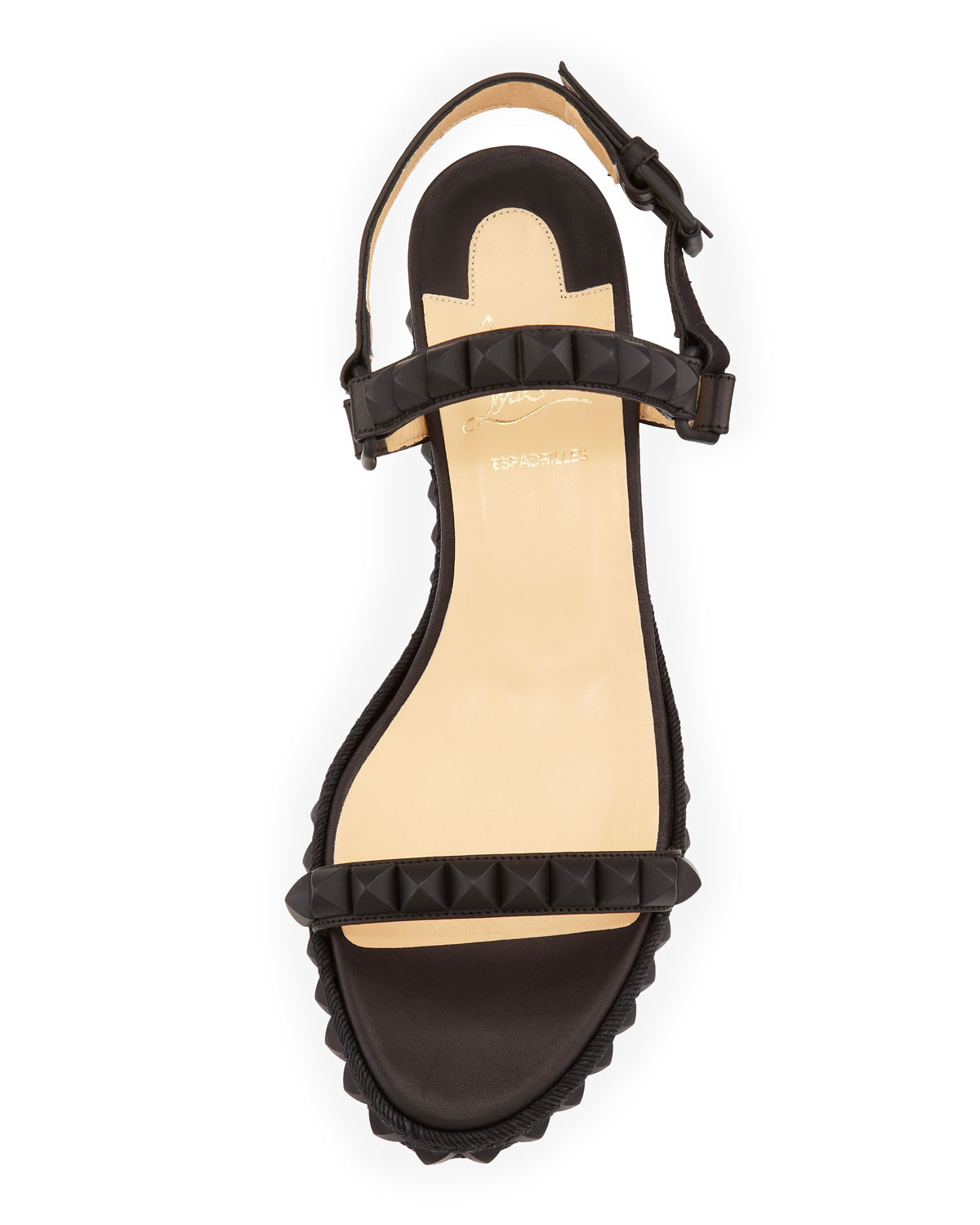 Christian louboutin Cataclou Studded Platform Sandal Black in ...