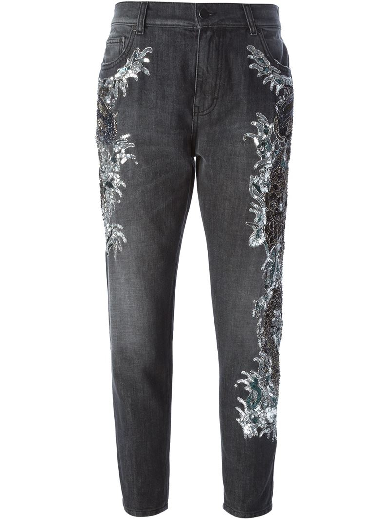 Amen Denim Sequin Embellished Jeans in Black Lyst