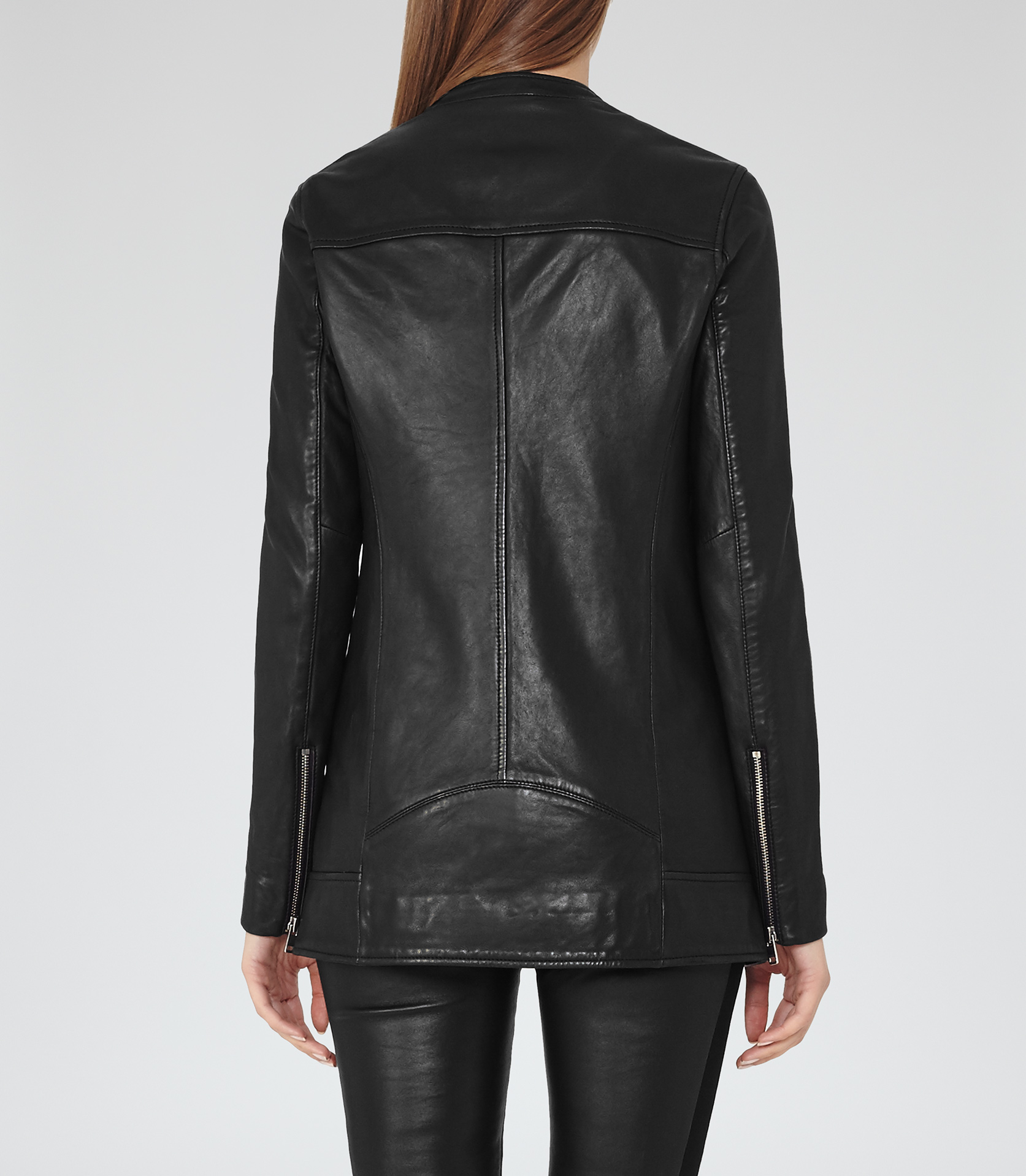 longline leather jacket