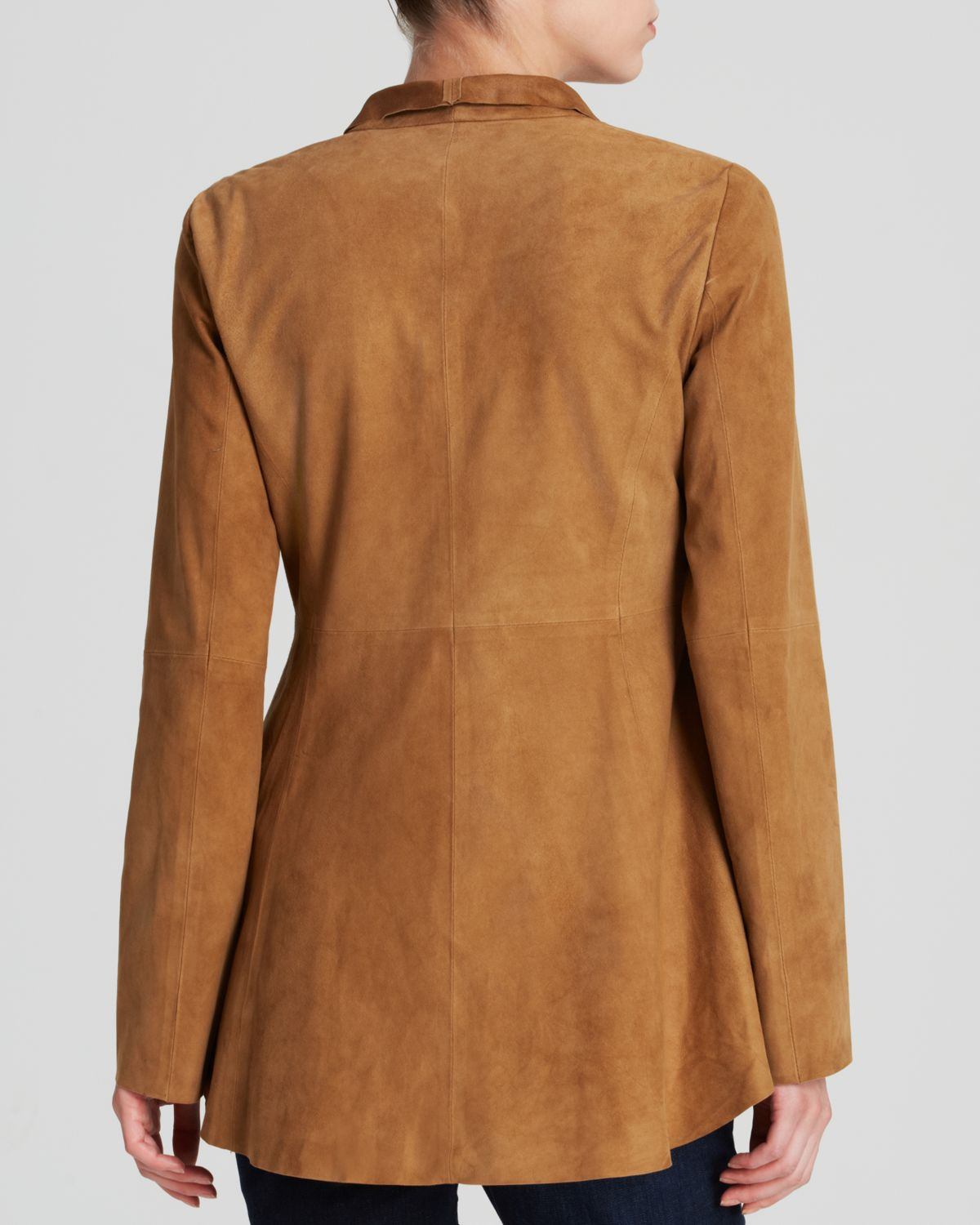 suede open front jacket
