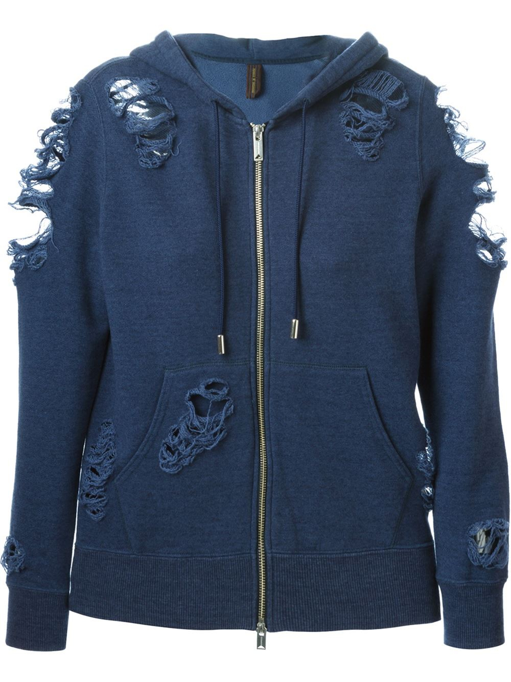 double layered distressed hoodie