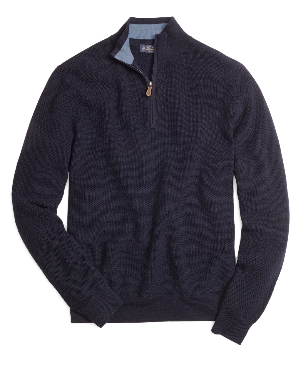 Brooks Brothers Merino Wool Half-zip Sweater in Navy (Blue) for Men - Lyst