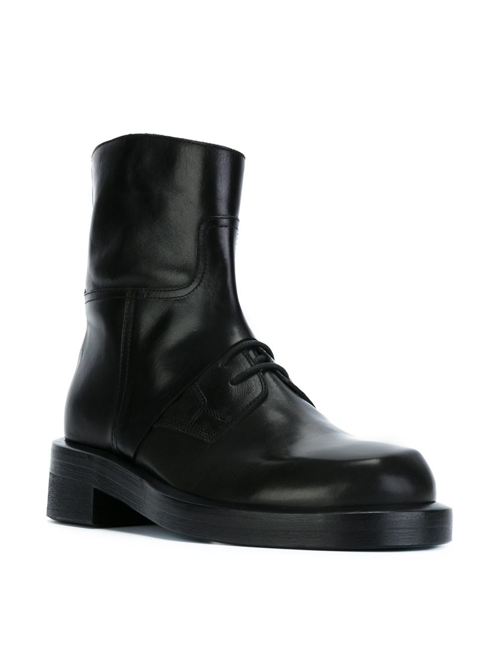 ann demeulemeester lace up ankle boots