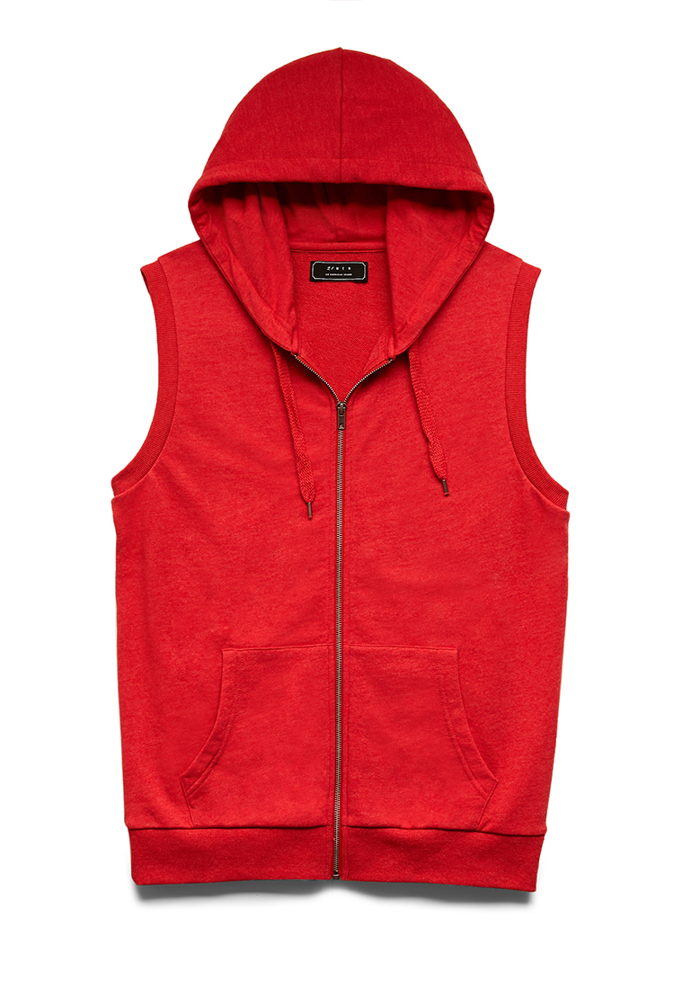 red hoodie sleeveless
