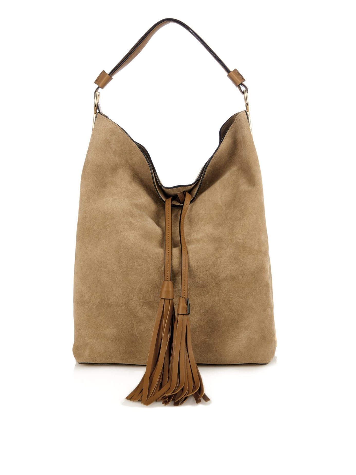 beige suede bag