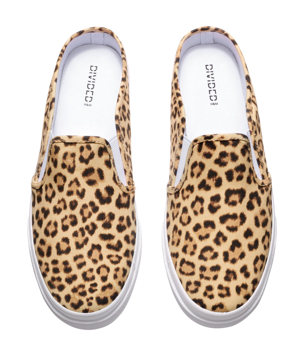 leopard slip on sneakers h&m