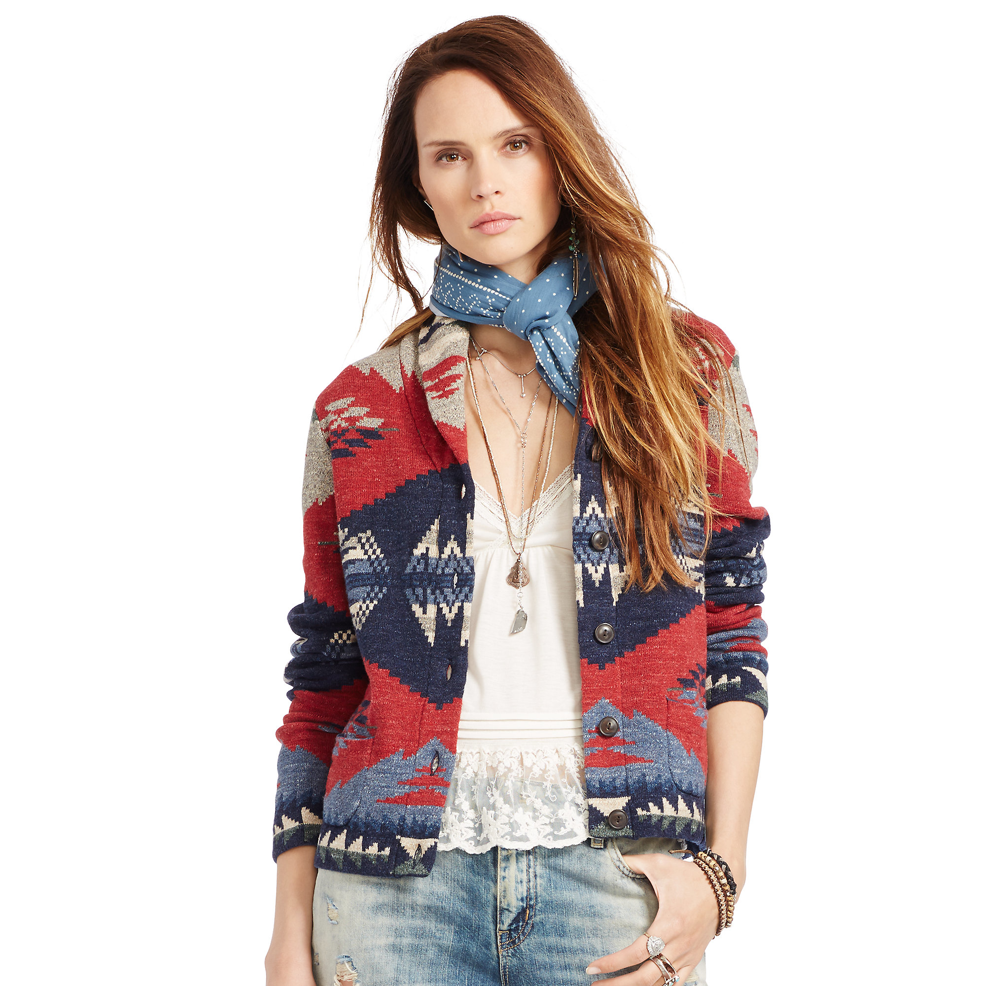 Denim & Supply Ralph Lauren Shawl Cardigan Sweater in Blue | Lyst