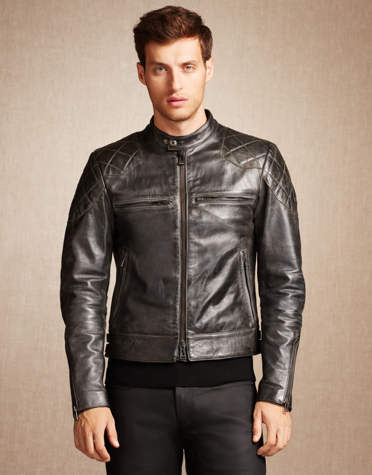 Belstaff Leather Stannard Jacket in Black for Men | Lyst