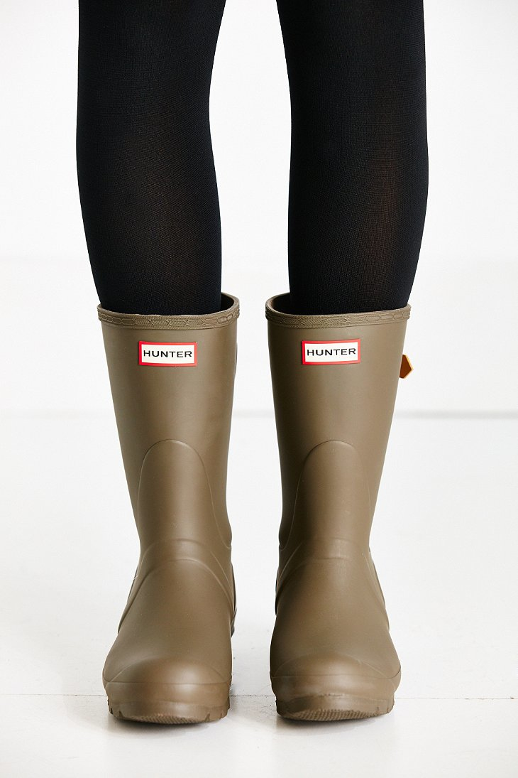 Hunter Women Shoes Boots Rain Boots Womens Short Back Adjustable Gloss Rain Boots 